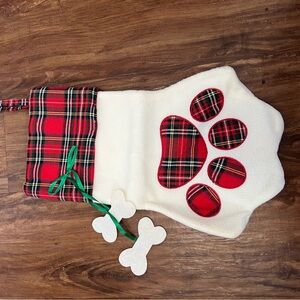 Plaid Red and White Pet Stocking